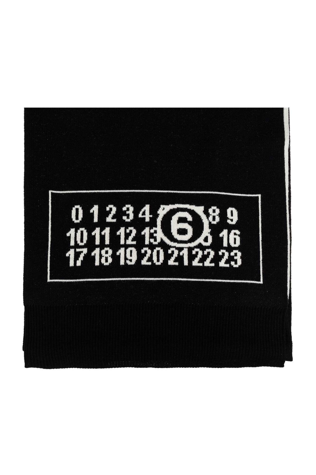 Black Scarf with logo MM6 Maison Margiela